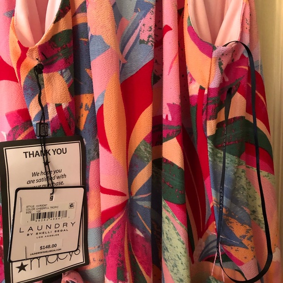 NWT Laundry by Shelli Segal Tropical Petite Midi Dress Size 10P - Picture 7 of 7
